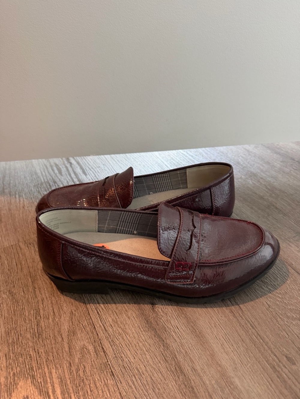 Women’s  Burgundy Penny Loafers - Classic Slip-On Dress Shoes